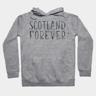 SCOTLAND FOREVER, Scottish Saltire Flag Text Slogan Hoodie